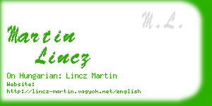 martin lincz business card